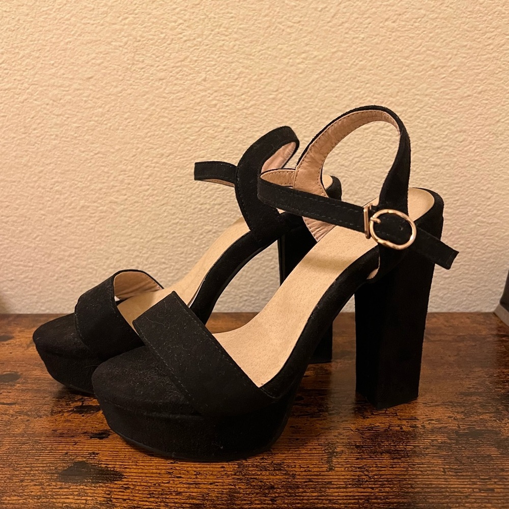Black platform heels